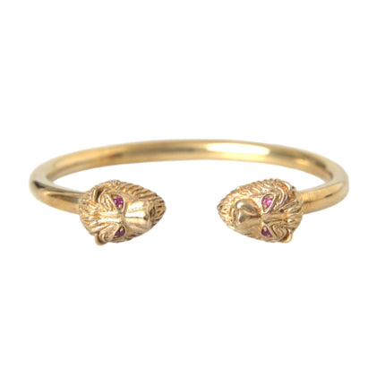 Gold CZ Lion Bangle Bracelet Women