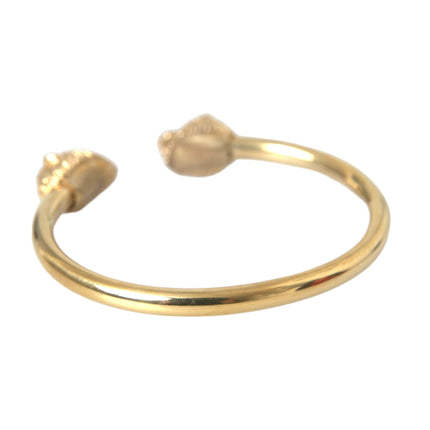 Gold CZ Lion Bangle Bracelet Women