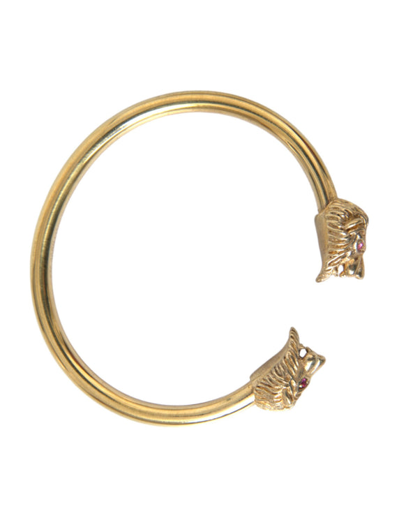 Gold CZ Lion Bangle Bracelet Women