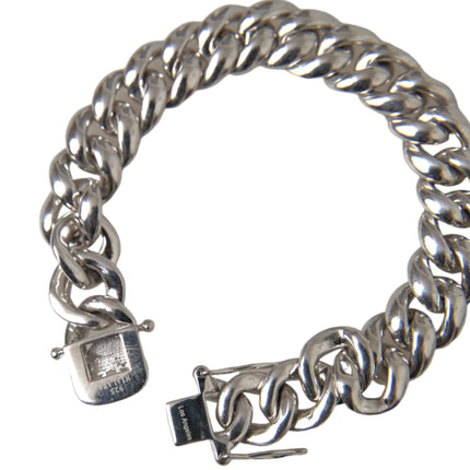 Solid Heavy Curb Link 925 Sterling Silver Bracelet Men