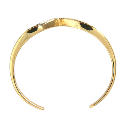 Arched Wing Cuff Skyfall Gold CZ 925 Bracelet