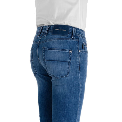 Jeans de algodón azul y pantalón