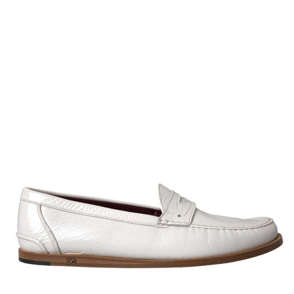 Slip in pelle bianca su mocassini mocassin scarpe