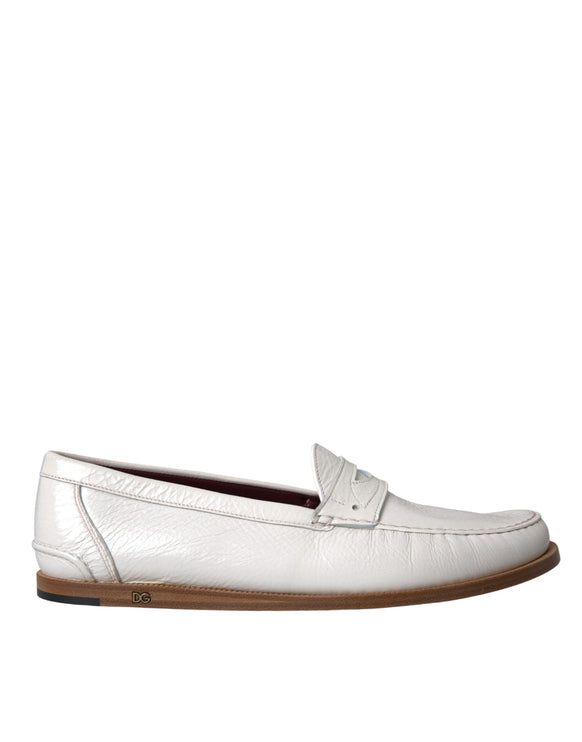 Slip in pelle bianca su mocassini mocassin scarpe