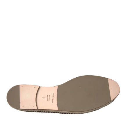 Brown Buffalo Leather Espadrille Flats Shoes