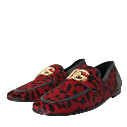 Red Black Leopard DG Loafers Formal Men Shoes