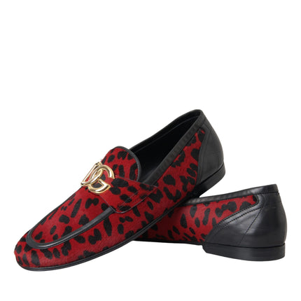 Red Black Leopard DG Loafers Formal Men Shoes