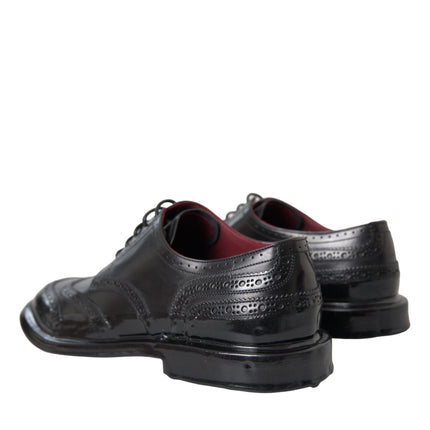 Zapatos de hombres formales de cuero de cuero negro oxford