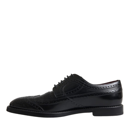 Black Leather Oxford Wingtip Formal Men Shoes