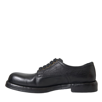 Black Horse Leather Derby Men Dress Shoes