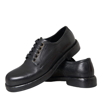 Black Horse Leather Derby Men Dress Shoes