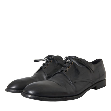 Black Leather Derby Formal Dress Men Shoes