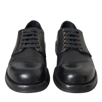 Black Horse Leather Derby Men Dress Shoes