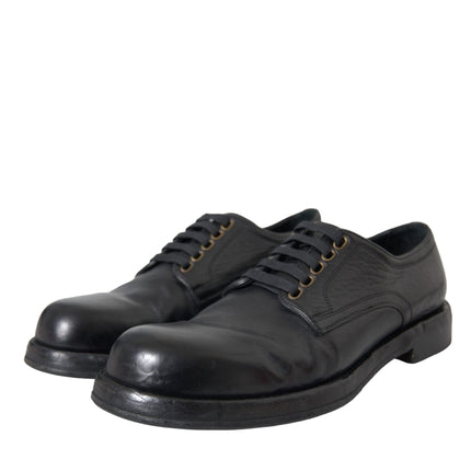 Black Horse Leather Derby Men Dress Shoes