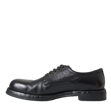 Black Horse Leather Derby Men Dress Shoes