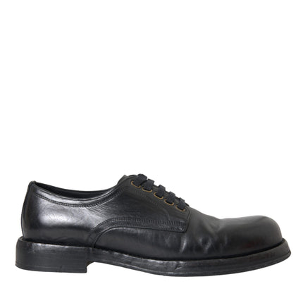 Black Horse Leather Derby Men Dress Shoes