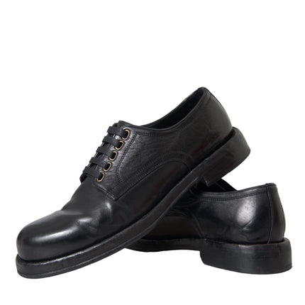 Black Horse Leather Derby Men Dress Shoes