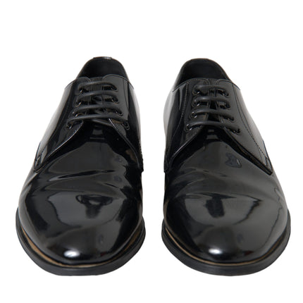 Black Patent Leather Derby Formal Dress Shoes