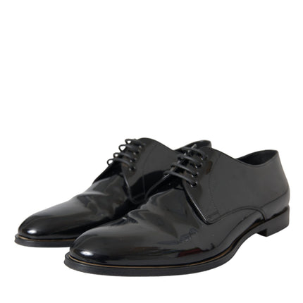 Black Patent Leather Derby Formal Dress Shoes