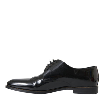 Black Patent Leather Derby Formal Dress Shoes