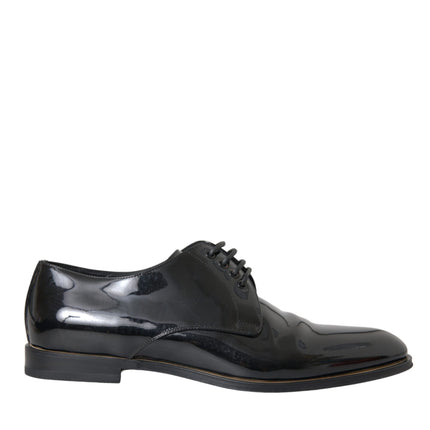 Black Patent Leather Derby Formal Dress Shoes