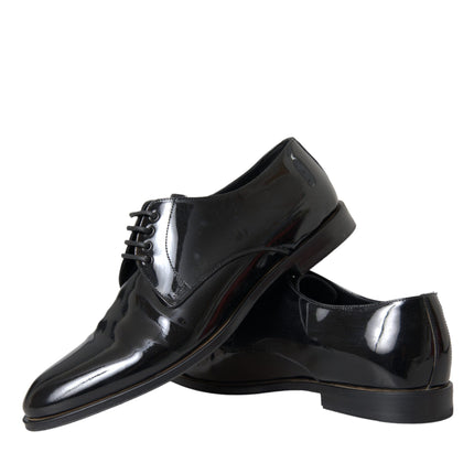 Black Patent Leather Derby Formal Dress Shoes