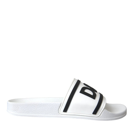 White Black Sandals Rubber Beachwear Shoes