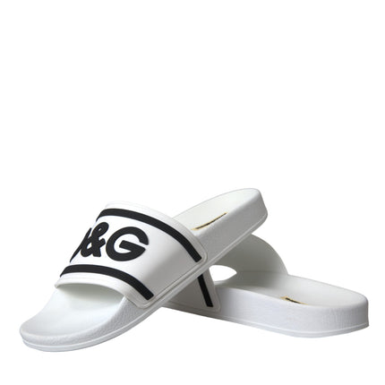 White Black Sandals Rubber Beachwear Shoes