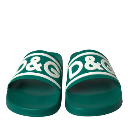 Green White Sandals Rubber Beachwear Shoes