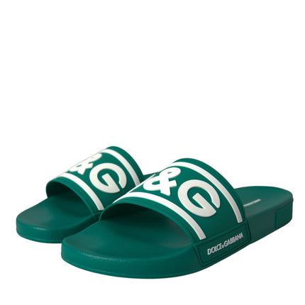 Green White Sandals Rubber Beachwear Shoes