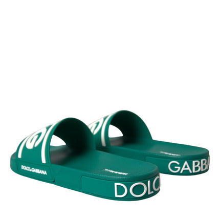 Green White Sandals Rubber Beachwear Shoes