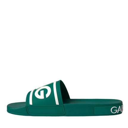 Green White Sandals Rubber Beachwear Shoes