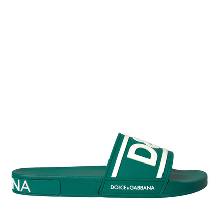 Green White Sandals Rubber Beachwear Shoes