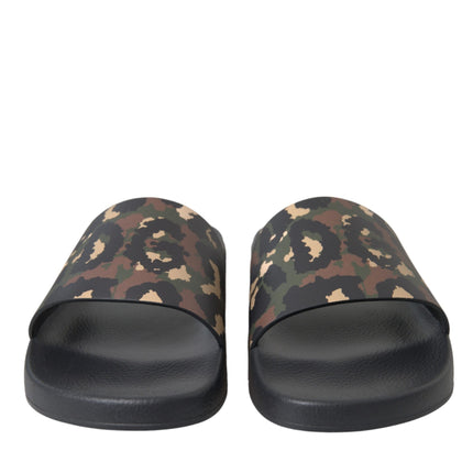 Multicolor Camouflage Leather Beachwear Men Shoes