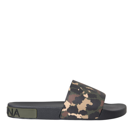 Multicolor Camouflage Leather Beachwear Men Shoes