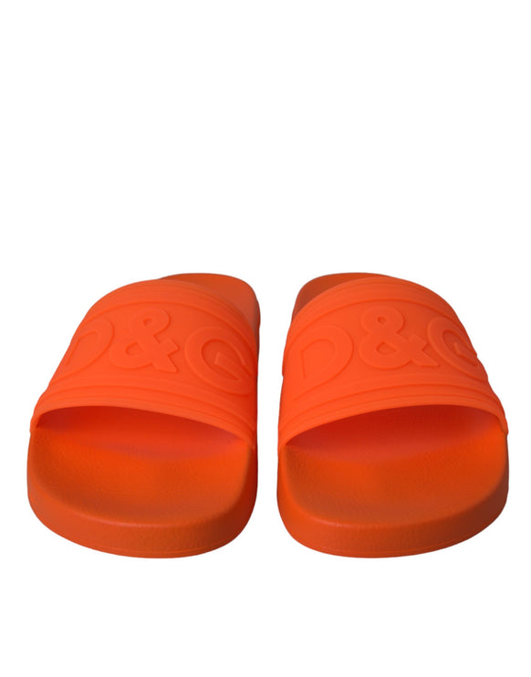 Orange Rubber Slides Sandals Beachwear Shoes