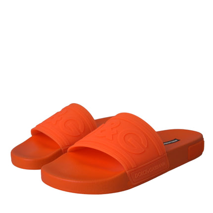 Orange Rubber Slides Sandals Beachwear Shoes