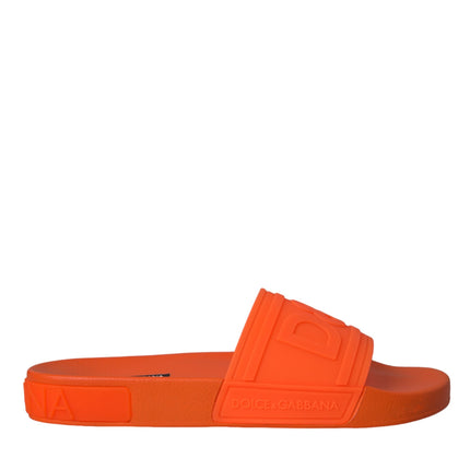 Orange Rubber Slides Sandals Beachwear Shoes