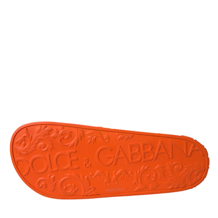 Orange Rubber Slides Sandals Beachwear Shoes