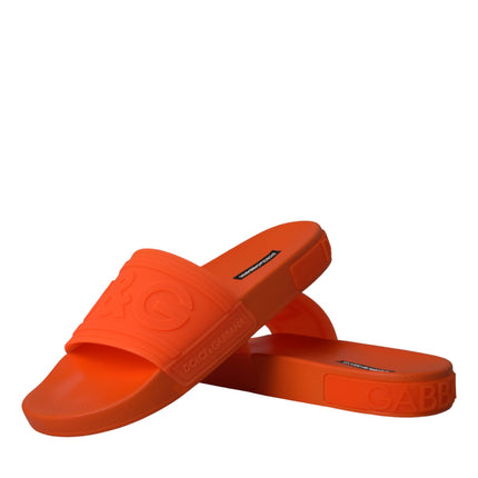 Orange Rubber Slides Sandals Beachwear Shoes