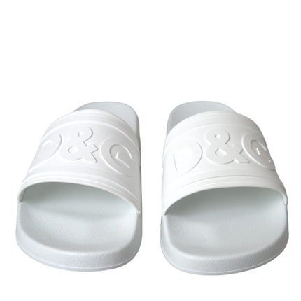 White Rubber Slides Sandals Beachwear Shoes