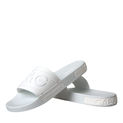 White Rubber Slides Sandals Beachwear Shoes