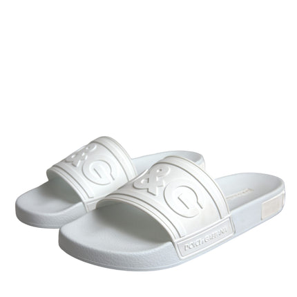 White Rubber Slides Sandals Beachwear Shoes