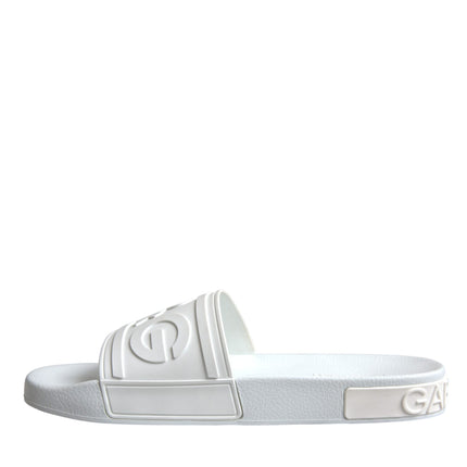 White Rubber Slides Sandals Beachwear Shoes