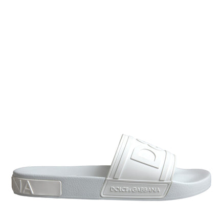 White Rubber Slides Sandals Beachwear Shoes