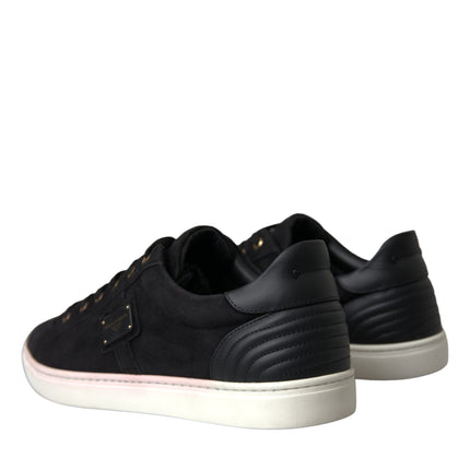 Black Suede Leather Men Low Top Sneakers Men Shoes