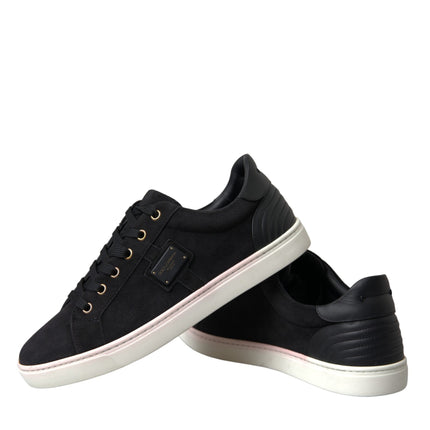 Black Suede Leather Men Low Top Sneakers Men Shoes