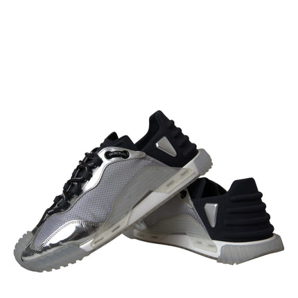 Silver Black Nylon NS1 Low Top Sneakers Men Shoes