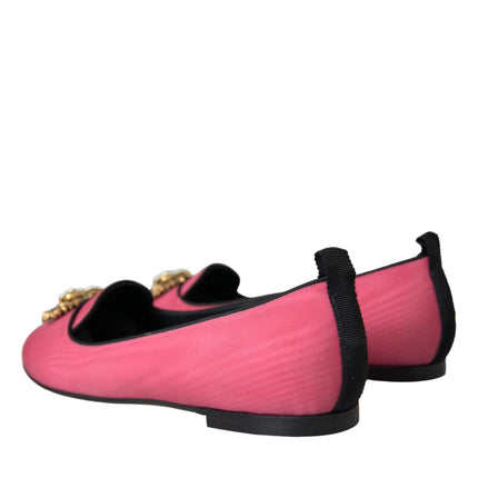 Pink Velvet Slip On Loafers Flats Shoes