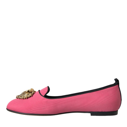 Pink Velvet Slip On Loafers Flats Shoes